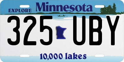 MN license plate 325UBY
