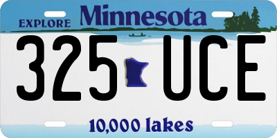 MN license plate 325UCE