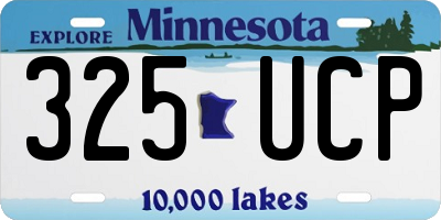 MN license plate 325UCP