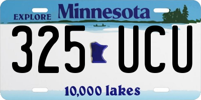 MN license plate 325UCU