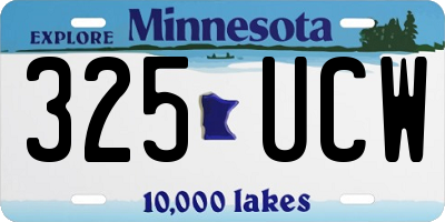 MN license plate 325UCW