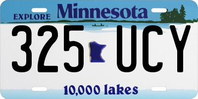 MN license plate 325UCY