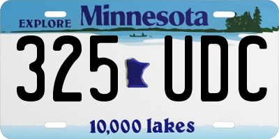 MN license plate 325UDC