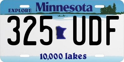 MN license plate 325UDF