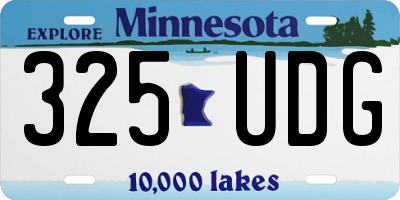 MN license plate 325UDG