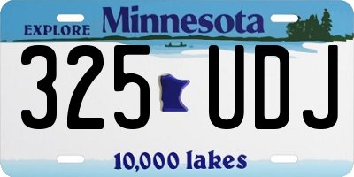 MN license plate 325UDJ