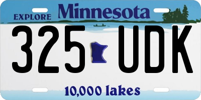 MN license plate 325UDK