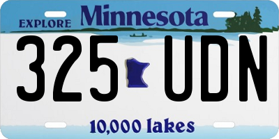 MN license plate 325UDN