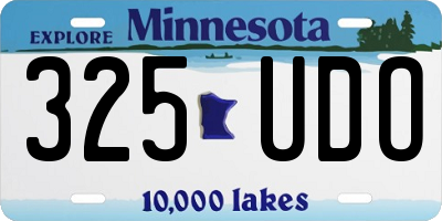 MN license plate 325UDO