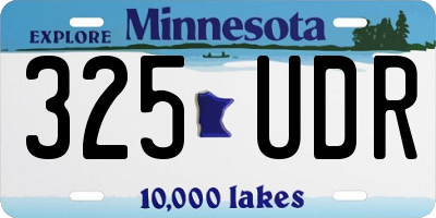 MN license plate 325UDR