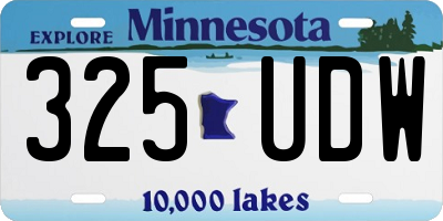 MN license plate 325UDW