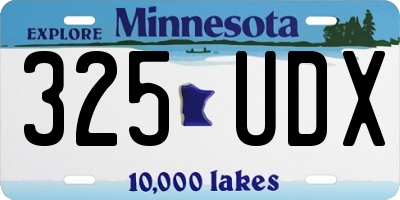 MN license plate 325UDX