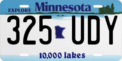 MN license plate 325UDY