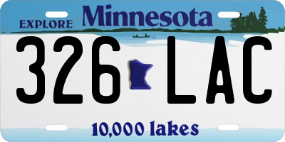 MN license plate 326LAC
