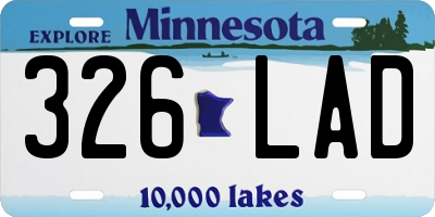 MN license plate 326LAD