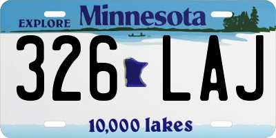 MN license plate 326LAJ