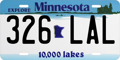 MN license plate 326LAL