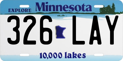 MN license plate 326LAY