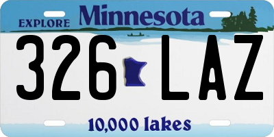 MN license plate 326LAZ