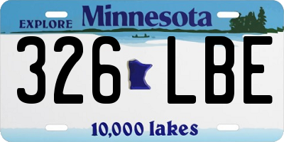 MN license plate 326LBE