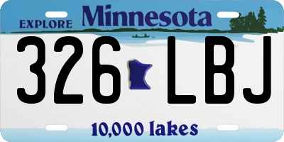 MN license plate 326LBJ