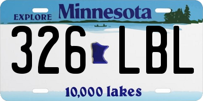 MN license plate 326LBL