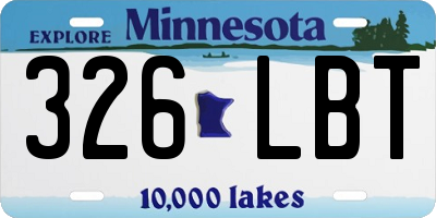 MN license plate 326LBT