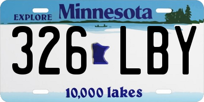 MN license plate 326LBY