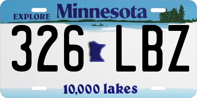 MN license plate 326LBZ
