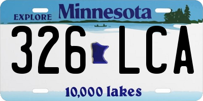 MN license plate 326LCA