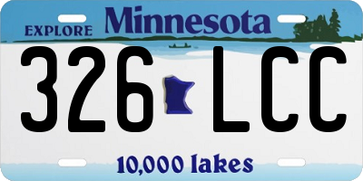 MN license plate 326LCC