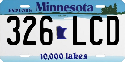 MN license plate 326LCD
