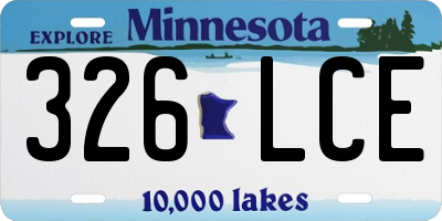 MN license plate 326LCE