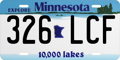 MN license plate 326LCF