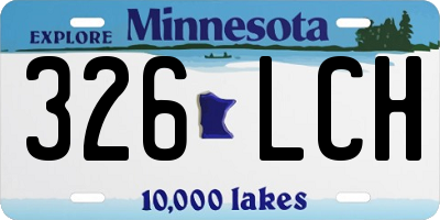 MN license plate 326LCH