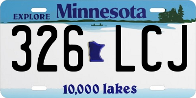 MN license plate 326LCJ