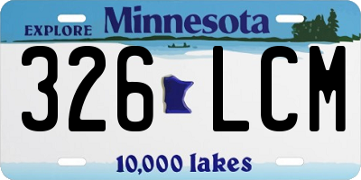 MN license plate 326LCM