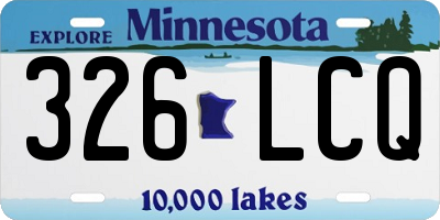 MN license plate 326LCQ