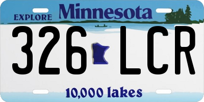 MN license plate 326LCR
