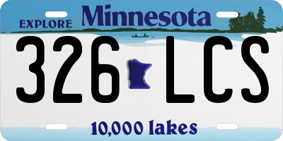 MN license plate 326LCS