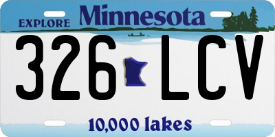 MN license plate 326LCV