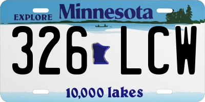 MN license plate 326LCW