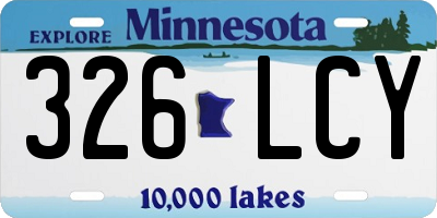 MN license plate 326LCY