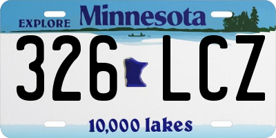 MN license plate 326LCZ