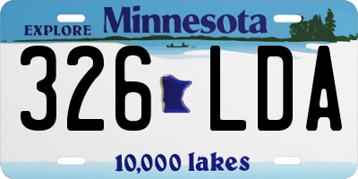 MN license plate 326LDA