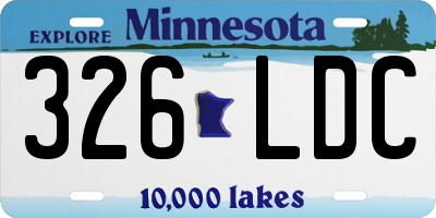 MN license plate 326LDC