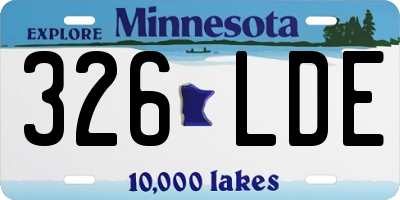 MN license plate 326LDE