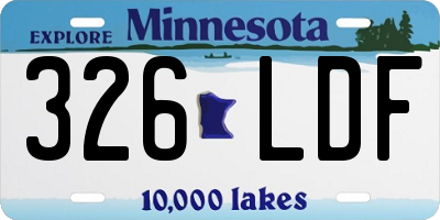 MN license plate 326LDF