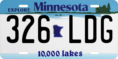 MN license plate 326LDG