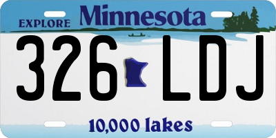 MN license plate 326LDJ